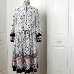 Vintage 70s Womans Dress Jonathan Logan Bleeker Street Size 10 Long Sleeves